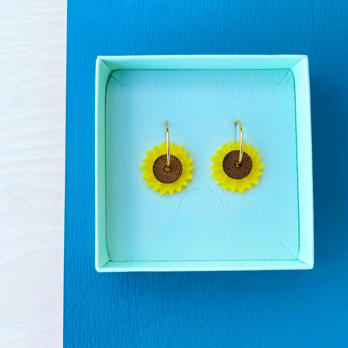 Zonnebloem oorbellen - Nieuw!