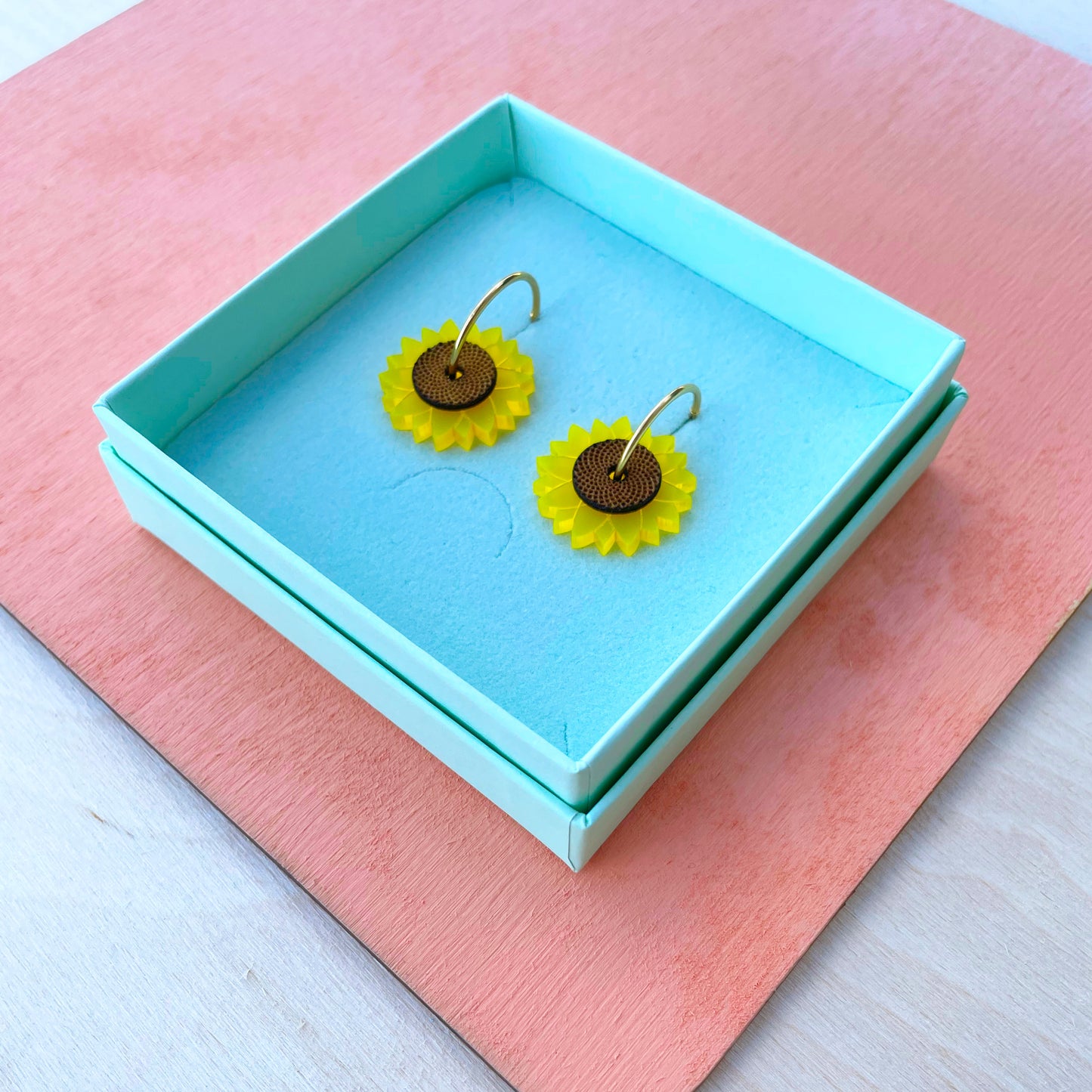 Zonnebloem oorbellen - Nieuw!