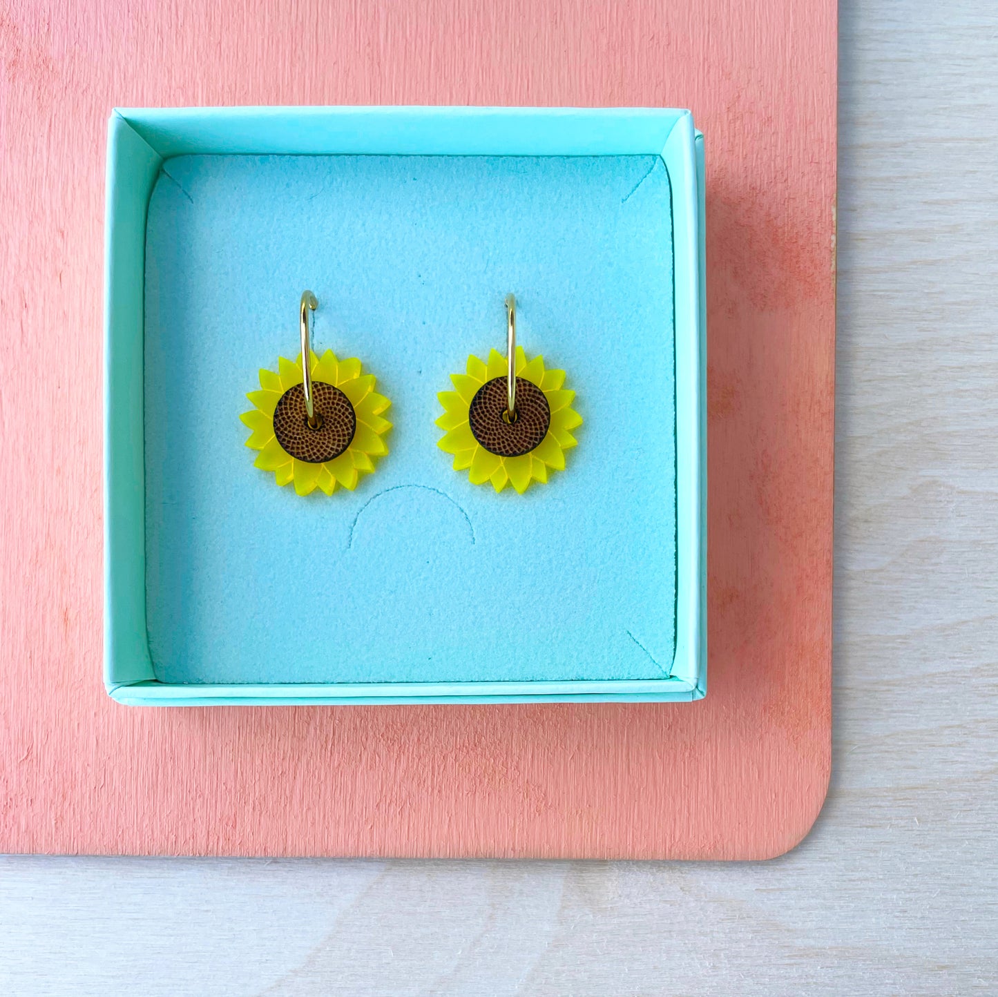 Zonnebloem oorbellen - Nieuw!