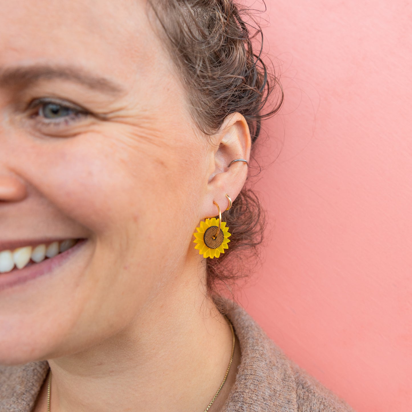 Zonnebloem oorbellen - Nieuw!